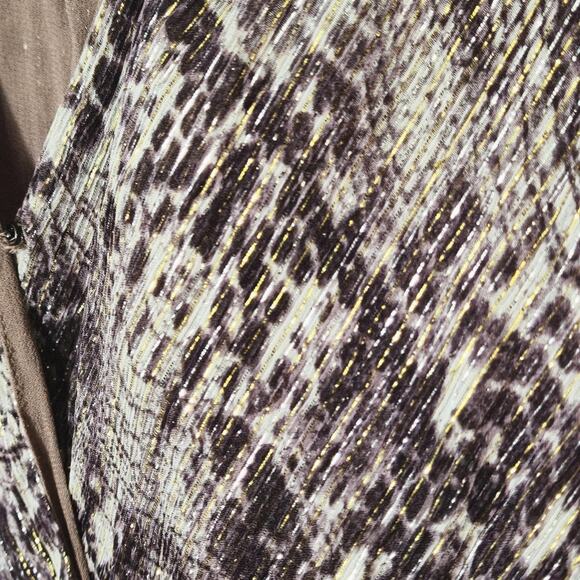 Velvet by Graham & Spencer Dress Animal Print Metallic Vintage Inspired Medium - Picture 5 of 8